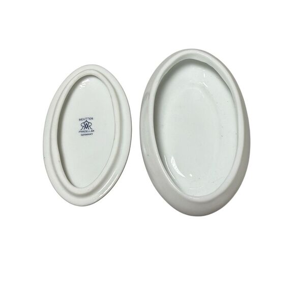 Vintage 1995 Reutter Santa Claus Porcelain Trinket Box Gold Rim Germany - Picture 7 of 14